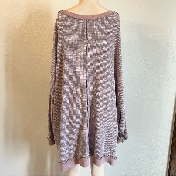 Free People We The Free So Fresh Oversized Slouchy Thermal Chestnut Sz Medium - Picture 9 of 10
